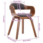 vidaXL Scaun de bucătărie, gri închis, material textil și lemn curbat vidaXL Scaun de bucătărie, gri închis, material textil și lemn curbat
