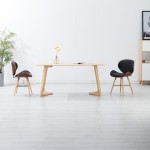 vidaXL Scaun de bucătărie, 2 buc., gri închis, textil și lemn curbat