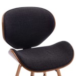 vidaXL Scaun de bucătărie, 2 buc., gri închis, textil și lemn curbat