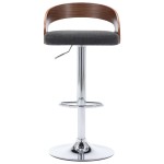 vidaXL Scaune de bar 2 buc. gri închis, material textil & lemn curbat vidaXL Scaune de bar 2 buc. gri închis, material textil & lemn curbat