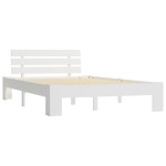 vidaXL Cadru de pat cu tăblie, alb, 140x200 cm, lemn masiv de pin vidaXL Cadru de pat cu tăblie, alb, 140x200 cm, lemn masiv de pin