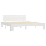 vidaXL Cadru de pat cu tăblie, alb, 160x200 cm, lemn masiv de pin