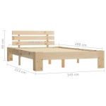vidaXL Cadru de pat cu tăblie, 140x200 cm, lemn masiv de pin vidaXL Cadru de pat cu tăblie, 140x200 cm, lemn masiv de pin