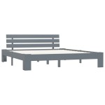 vidaXL Cadru de pat cu tăblie, gri, 160x200 cm, lemn masiv de pin