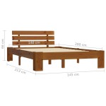 vidaXL Cadru de pat cu tăblie, maro miere, 140x200 cm, lemn masiv pin vidaXL Cadru de pat cu tăblie, maro miere, 140x200 cm, lemn masiv pin