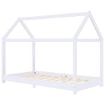 vidaXL Cadru pat de copii, alb, 70 x 140 cm, lemn masiv de pin vidaXL Cadru pat de copii, alb, 70 x 140 cm, lemn masiv de pin