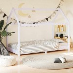 vidaXL Cadru pat de copii, alb, 70 x 140 cm, lemn masiv de pin vidaXL Cadru pat de copii, alb, 70 x 140 cm, lemn masiv de pin