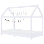 vidaXL Cadru pat de copii, alb, 70 x 140 cm, lemn masiv de pin vidaXL Cadru pat de copii, alb, 70 x 140 cm, lemn masiv de pin