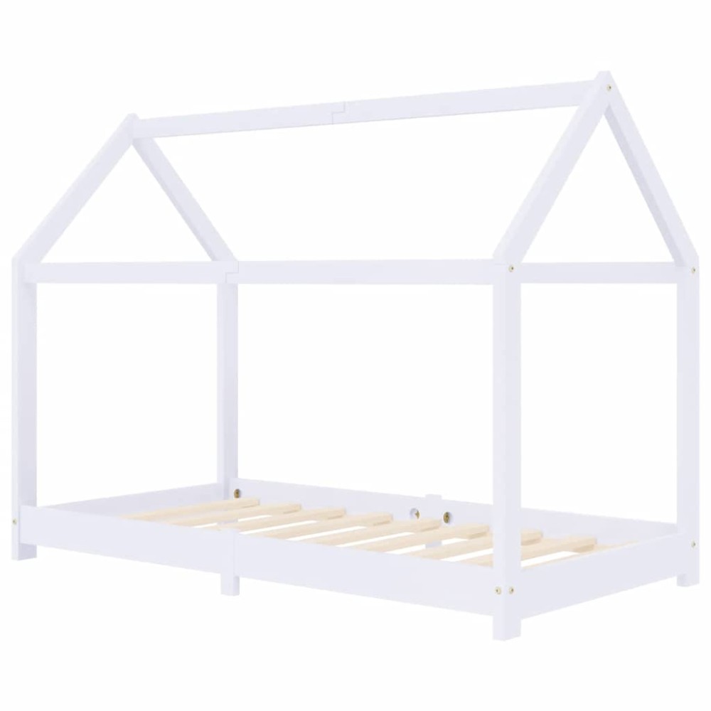vidaXL Cadru pat de copii, alb, 80x160 cm, lemn masiv de pin