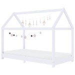 vidaXL Cadru pat de copii, alb, 80x160 cm, lemn masiv de pin vidaXL Cadru pat de copii, alb, 80x160 cm, lemn masiv de pin