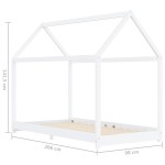 vidaXL Cadru pat de copii, alb, 90 x 200 cm, lemn masiv de pin vidaXL Cadru pat de copii, alb, 90 x 200 cm, lemn masiv de pin
