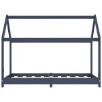 vidaXL Cadru pat de copii, gri, 70 x 140 cm, lemn masiv de pin vidaXL Cadru pat de copii, gri, 70 x 140 cm, lemn masiv de pin