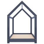 vidaXL Cadru de pat pentru copii, gri, 80 x 160 cm, lemn masiv de pin vidaXL Cadru de pat pentru copii, gri, 80 x 160 cm, lemn masiv de pin
