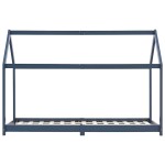vidaXL Cadru de pat pentru copii, gri, 90 x 200 cm, lemn masiv de pin vidaXL Cadru de pat pentru copii, gri, 90 x 200 cm, lemn masiv de pin