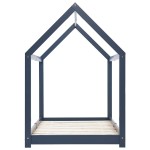 vidaXL Cadru de pat pentru copii, gri, 90 x 200 cm, lemn masiv de pin vidaXL Cadru de pat pentru copii, gri, 90 x 200 cm, lemn masiv de pin