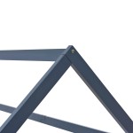 vidaXL Cadru de pat pentru copii, gri, 90 x 200 cm, lemn masiv de pin vidaXL Cadru de pat pentru copii, gri, 90 x 200 cm, lemn masiv de pin