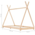 vidaXL Cadru de pat de copii, 70 x 140 cm, lemn masiv de pin vidaXL Cadru de pat de copii, 70 x 140 cm, lemn masiv de pin