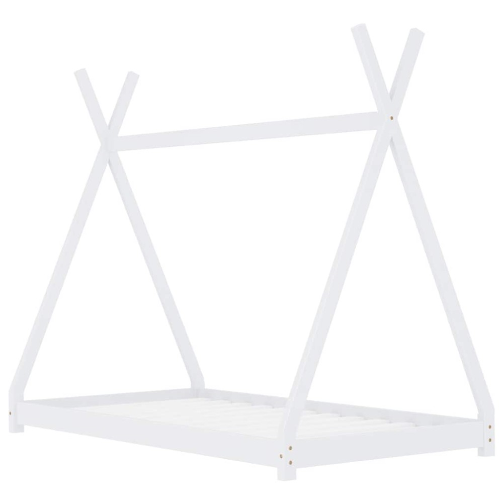vidaXL Cadru pat de copii, alb, 80x160 cm, lemn masiv de pin