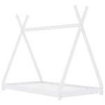 vidaXL Cadru pat de copii, alb, 80x160 cm, lemn masiv de pin