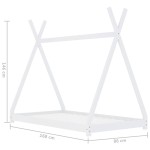 vidaXL Cadru pat de copii, alb, 80x160 cm, lemn masiv de pin