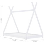 vidaXL Cadru pat de copii, alb, 90 x 200 cm, lemn masiv de pin vidaXL Cadru pat de copii, alb, 90 x 200 cm, lemn masiv de pin