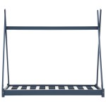 vidaXL Cadru de pat de copii, gri, 80 x 160 cm, lemn masiv de pin vidaXL Cadru de pat de copii, gri, 80 x 160 cm, lemn masiv de pin