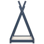 vidaXL Cadru de pat pentru copii, gri, 90 x 200 cm, lemn masiv de pin