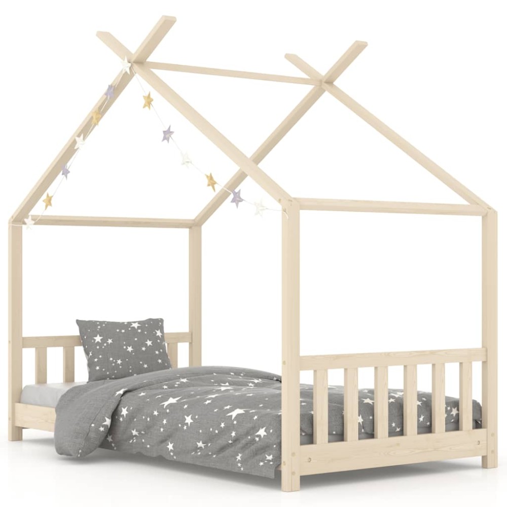 vidaXL Cadru de pat pentru copii, 70 x 140 cm, lemn masiv de pin