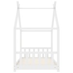 vidaXL Cadru de pat pentru copii, alb, 70 x 140 cm, lemn masiv de pin vidaXL Cadru de pat pentru copii, alb, 70 x 140 cm, lemn masiv de pin