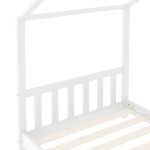 vidaXL Cadru de pat pentru copii, alb, 70 x 140 cm, lemn masiv de pin vidaXL Cadru de pat pentru copii, alb, 70 x 140 cm, lemn masiv de pin