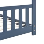 vidaXL Cadru de pat de copii, gri, 70 x 140 cm, lemn masiv de pin vidaXL Cadru de pat de copii, gri, 70 x 140 cm, lemn masiv de pin