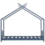 vidaXL Cadru de pat de copii, gri, 80 x 160 cm, lemn masiv de pin vidaXL Cadru de pat de copii, gri, 80 x 160 cm, lemn masiv de pin