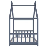 vidaXL Cadru de pat pentru copii, gri, 90 x 200 cm, lemn masiv de pin vidaXL Cadru de pat pentru copii, gri, 90 x 200 cm, lemn masiv de pin