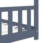 vidaXL Cadru de pat pentru copii, gri, 90 x 200 cm, lemn masiv de pin vidaXL Cadru de pat pentru copii, gri, 90 x 200 cm, lemn masiv de pin