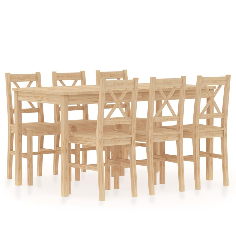vidaXL Set mobilier de bucătărie, 7 piese, lemn de pin