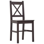vidaXL Set mobilier de bucătărie, 7 piese, maro închis, lemn de pin
