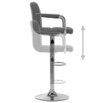 vidaXL Scaun de bar, gri deschis, material textil vidaXL Scaun de bar, gri deschis, material textil