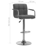 vidaXL Scaun de bar, gri deschis, material textil vidaXL Scaun de bar, gri deschis, material textil