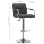 vidaXL Scaun de bar, gri închis, material textil vidaXL Scaun de bar, gri închis, material textil