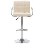 vidaXL Scaun de bar, crem, material textil vidaXL Scaun de bar, crem, material textil