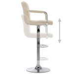 vidaXL Scaun de bar, crem, material textil vidaXL Scaun de bar, crem, material textil