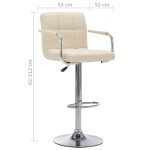 vidaXL Scaun de bar, crem, material textil vidaXL Scaun de bar, crem, material textil