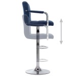 vidaXL Scaun de bar, albastru, material textil vidaXL Scaun de bar, albastru, material textil
