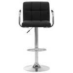 vidaXL Scaun de bar, negru, material textil vidaXL Scaun de bar, negru, material textil