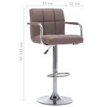 283418 vidaXL Bar Stool Taupe Fabric 283418 vidaXL Bar Stool Taupe Fabric