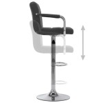 vidaXL Scaune de bar, 2 buc., gri închis, material textil