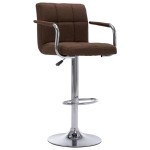 vidaXL Scaune de bar, 2 buc., maro, material textil vidaXL Scaune de bar, 2 buc., maro, material textil