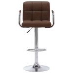 vidaXL Scaune de bar, 2 buc., maro, material textil vidaXL Scaune de bar, 2 buc., maro, material textil