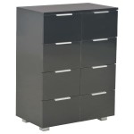 vidaXL Dulap, negru extralucios, 60x35x80 cm, lemn prelucrat