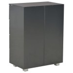 vidaXL Dulap, negru extralucios, 60x35x80 cm, lemn prelucrat